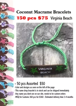 Coconut Macrame Bracelets -Virginia Beach